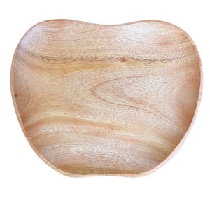 Segun Wooden Serving Tray Rustic Platter Fruit Shaped Board Decorative Kitchen Display Natural Wood Home Decor 7.5/6 inch