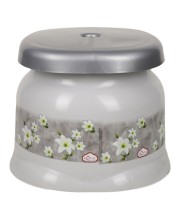 Royal Plastic Bathroom Stool with Floral Design – Lightweight, Durable & Multipurpose – White & Grey (Standard Size) Royal Plastic Bathroom Stool with Floral Design – Lightweight, Durable & Multipurpose – White & Grey (Standard Size)