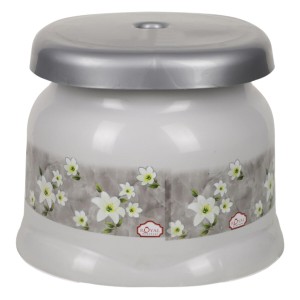 Royal Plastic Bathroom Stool with Floral Design – Lightweight, Durable & Multipurpose – White & Grey (Standard Size) Royal Plastic Bathroom Stool with Floral Design – Lightweight, Durable & Multipurpose – White & Grey (Standard Size)