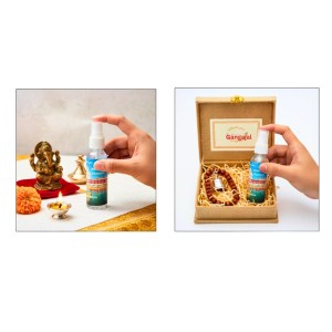 Gangajal Spray Bottle from Dakshineswar Temple | Pure Holy Ganga Jal for Pooja & Religious Rituals | Sanctified Gangajal for Home, Temple & Auspicious Ceremonies | Easy Use Spray Bottle (100ml)
