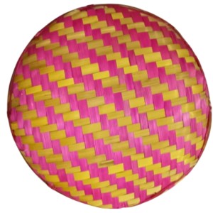 Handcrafted Bamboo Winnowing Tray – Multi-Colored (Pink & Yellow) Traditional Bamboo Soop for Decoration, Puja Dala Handcrafted Bamboo Winnowing Tray – Multi-Colored (Pink & Yellow) Traditional Bamboo Soop for Decoration, Puja Dala