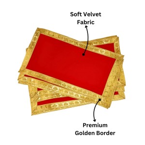 Velvet Pooja Cloth | Bhakti Lehar, Plain Altar Cloth for God Idols, Home Mandir, Temple and Pooja Ghar (13X7) Velvet Pooja Cloth | Bhakti Lehar, Plain Altar Cloth for God Idols, Home Mandir, Temple and Pooja Ghar (13X7)