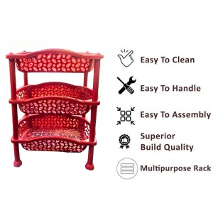 3 Layer Multi-Purpose Home Kitchen Office Storage Plastic Basket Rack Organizer Vegetables Fruits or Files Home & kitchen racks and shelves for storage (Red) 3 Layer Multi-Purpose Home Kitchen Office Storage Plastic Basket Rack Organizer Vegetables Fruits or Files Home & kitchen racks and shelves for storage (Red)