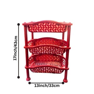 3 Layer Multi-Purpose Home Kitchen Office Storage Plastic Basket Rack Organizer Vegetables Fruits or Files Home & kitchen racks and shelves for storage (Red) 3 Layer Multi-Purpose Home Kitchen Office Storage Plastic Basket Rack Organizer Vegetables Fruits or Files Home & kitchen racks and shelves for storage (Red)