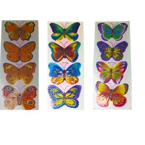 Decorative 8D Butterfly Wall Stickers – 4 PCS Realistic 3D Butterfly Decals for Bedroom, Living Room, Nursery, Home Decor – Removable, Waterproof, Easy to Apply (Multicolor) (3)