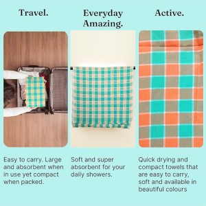 Hitech Sales Handloom Towels 100% Pure Cotton, Heavy Quality Bath, Face & Hand Towels (Pack of 4) - Multi-Color, Size 30 x 60 cm