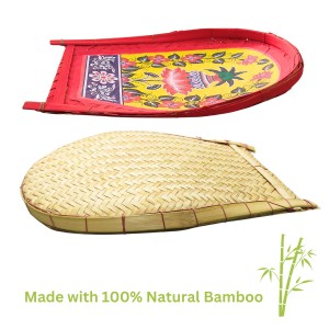 HiTechMart Bengal Handicrafts Bamboo Kulo Tray – Handmade & Hand-Painted Bamboo Soop/Basket for Puja, Home Decor, Storage & Gifting | Eco-Friendly Traditional Bengali Tray বাঁশের কুলো (13 x 17 inch) HiTechMart Bengal Handicrafts Bamboo Kulo Tray – Handmade & Hand-Painted Bamboo Soop/Basket for Puja, Home Decor, Storage & Gifting | Eco-Friendly Traditional Bengali Tray বাঁশের কুলো (13 x 17 inch)