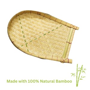 HiTechMart Bengal Handicrafts Bamboo Kulo Tray – Handmade Bamboo Soop/Basket for Puja, Storage & Decor বাঁশের কুলো। (18 x 14 inch)