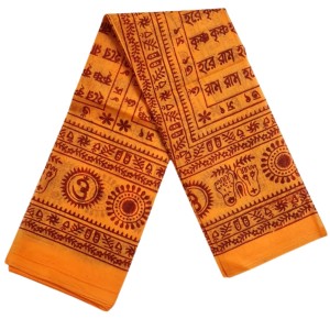 HiTechMart Namabali with Hare Krishna Print – Saffron Color Cotton Angavastram - Ram Naam Hindu Religious Cloth for Puja, Meditation & Spiritual Rituals HiTechMart Namabali with Hare Krishna Print – Saffron Color Cotton Angavastram - Ram Naam Hindu Religious Cloth for Puja, Meditation & Spiritual Rituals