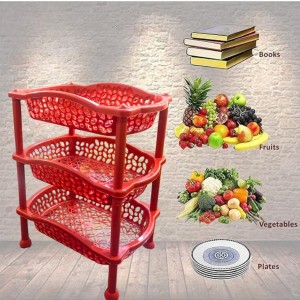 3 Layer Multi-Purpose Home Kitchen Office Storage Plastic Basket Rack Organizer Vegetables Fruits or Files Home & kitchen racks and shelves for storage (Red) 3 Layer Multi-Purpose Home Kitchen Office Storage Plastic Basket Rack Organizer Vegetables Fruits or Files Home & kitchen racks and shelves for storage (Red)