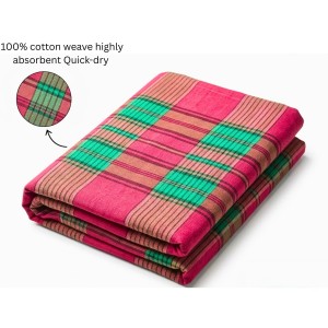 Cotton Gamcha for Everyone– Traditional Multicolor Checkered Bath Towel | Soft Absorbent Gamchha for Bath,Travel & Daily Use (Red & Green) Cotton Gamcha for Everyone– Traditional Multicolor Checkered Bath Towel | Soft Absorbent Gamchha for Bath,Travel & Daily Use (Red & Green)