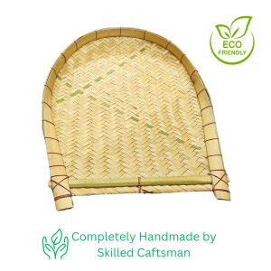 HiTechMart Bengal Handicrafts Bamboo Kulo Tray – Handmade Bamboo Soop/Basket for Puja, Storage & Decor বাঁশের কুলো। (18 x 14 inch)