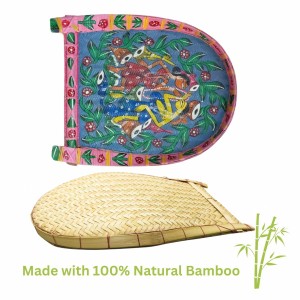 Handicrafts Bamboo Kulo Tray – Blue Color Handmade & Hand-Painted Bamboo Soop/Basket for Puja, Home Decor, Storage & Gifting বাঁশের কুলো (13 x 18 inch) Handicrafts Bamboo Kulo Tray – Blue Color Handmade & Hand-Painted Bamboo Soop/Basket for Puja, Home Decor, Storage & Gifting বাঁশের কুলো (13 x 18 inch)