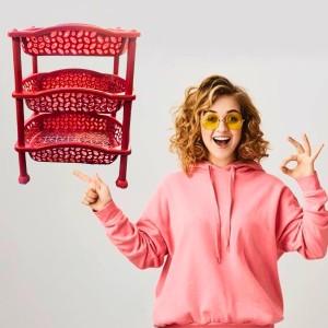 3 Layer Multi-Purpose Home Kitchen Office Storage Plastic Basket Rack Organizer Vegetables Fruits or Files Home & kitchen racks and shelves for storage (Red) 3 Layer Multi-Purpose Home Kitchen Office Storage Plastic Basket Rack Organizer Vegetables Fruits or Files Home & kitchen racks and shelves for storage (Red)
