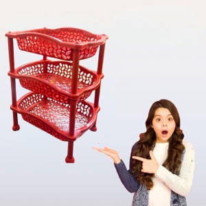 3 Layer Multi-Purpose Home Kitchen Office Storage Plastic Basket Rack Organizer Vegetables Fruits or Files Home & kitchen racks and shelves for storage (Red) 3 Layer Multi-Purpose Home Kitchen Office Storage Plastic Basket Rack Organizer Vegetables Fruits or Files Home & kitchen racks and shelves for storage (Red)