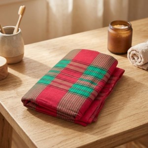 Cotton Gamcha for Everyone– Traditional Multicolor Checkered Bath Towel | Soft Absorbent Gamchha for Bath,Travel & Daily Use (Red & Green) Cotton Gamcha for Everyone– Traditional Multicolor Checkered Bath Towel | Soft Absorbent Gamchha for Bath,Travel & Daily Use (Red & Green)