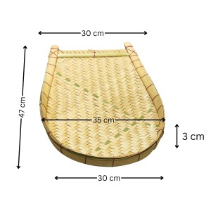 HiTechMart Bengal Handicrafts Bamboo Kulo Tray – Handmade Bamboo Soop/Basket for Puja, Storage & Decor বাঁশের কুলো। (18 x 14 inch)