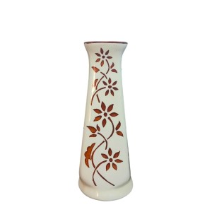 Ceramic Flower Vase for Home Decor | Handcrafted White Vase with Brown Floral Design | Decorative Tabletop & Floor Vase for Living Room, Office & Gifting Ceramic Flower Vase for Home Decor | Handcrafted White Vase with Brown Floral Design | Decorative Tabletop & Floor Vase for Living Room, Office & Gifting