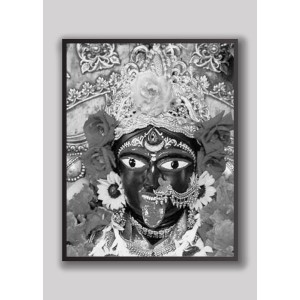 Divine BHABATARINI Photo with Elegant Wood Lamination – Blessings for Your Home (5 x 7, Black & White)