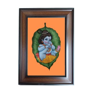 Hi Tech Sales Baal Gopal Polystyrene Photo Frame for Wall Decor Home, Office, and Temple (Wallmount, Printed Photo, Pack of 1)
