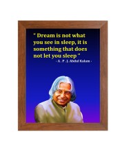 A P J Abdul Kalam & Famous Quote Brown Frame, 12x16InchesInspirational Wall Art for Office, Home DecorIdeal Spiritual Gift