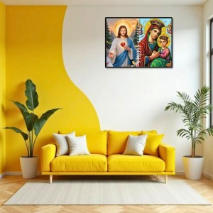 Jesus Lady Of Velankanni Laminated Photo - 5x7 Inches, Divine Blessings For Home & Office And Temple Decoration (F16209)