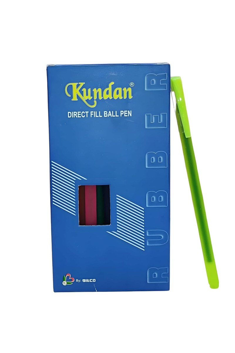 HiTechMart Kundan Df Pen Throw Scented Blue Ink | Ball Pen Box | Slim & Multi Color Body Pens Easy to hold | Pack of 1, P-20 | Smooth Writing use for Study, Office Work