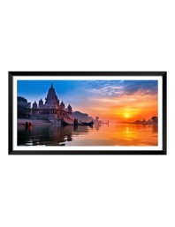 Nature Landscape Floating Frame Scenery Digital Print - (I5882) - 12x24 inch Modern Nature Wall Art for Living Room, Bedroom, Office, Hotels, Drawing Room