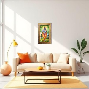 Lord Krishna Digital Golden Balck Color Photo Frame | Hindu Religious Wall Decor | 10x16 Inches - Inspirational Wall Art For Office, Home Decor - Ideal Spiritual Gift (F16796) Lord Krishna Digital Golden Balck Color Photo Frame | Hindu Religious Wall Decor | 10x16 Inches - Inspirational Wall Art For Office, Home Decor - Ideal Spiritual Gift (F16796)