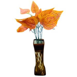 Decorative Handcrafted Glass Flower Vase for Home & Office Décor | Modern Tall Tabletop Vase for Living Room, Bedroom & Gift (Brownish) Decorative Handcrafted Glass Flower Vase for Home & Office Décor | Modern Tall Tabletop Vase for Living Room, Bedroom & Gift (Brownish)