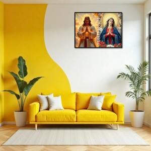 Jesus Christ - Our Lady Of Perpetual Help Laminated Photo - 7x9 Inches, Divine Blessings For Home & Office And Temple Decoration (F16265)