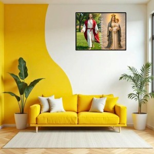 Jesus Immaculate Heart Of Mary Laminated Photo - 11x13 Inches, Divine Blessings For Home & Office And Temple Decoration (F16245)