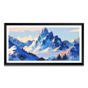 Nature Landscape Floating Frame Scenery Digital Print - (I5679) - 18x36 inch Modern Nature Wall Art for Living Room, Bedroom, Office, Hotels, Drawing Room
