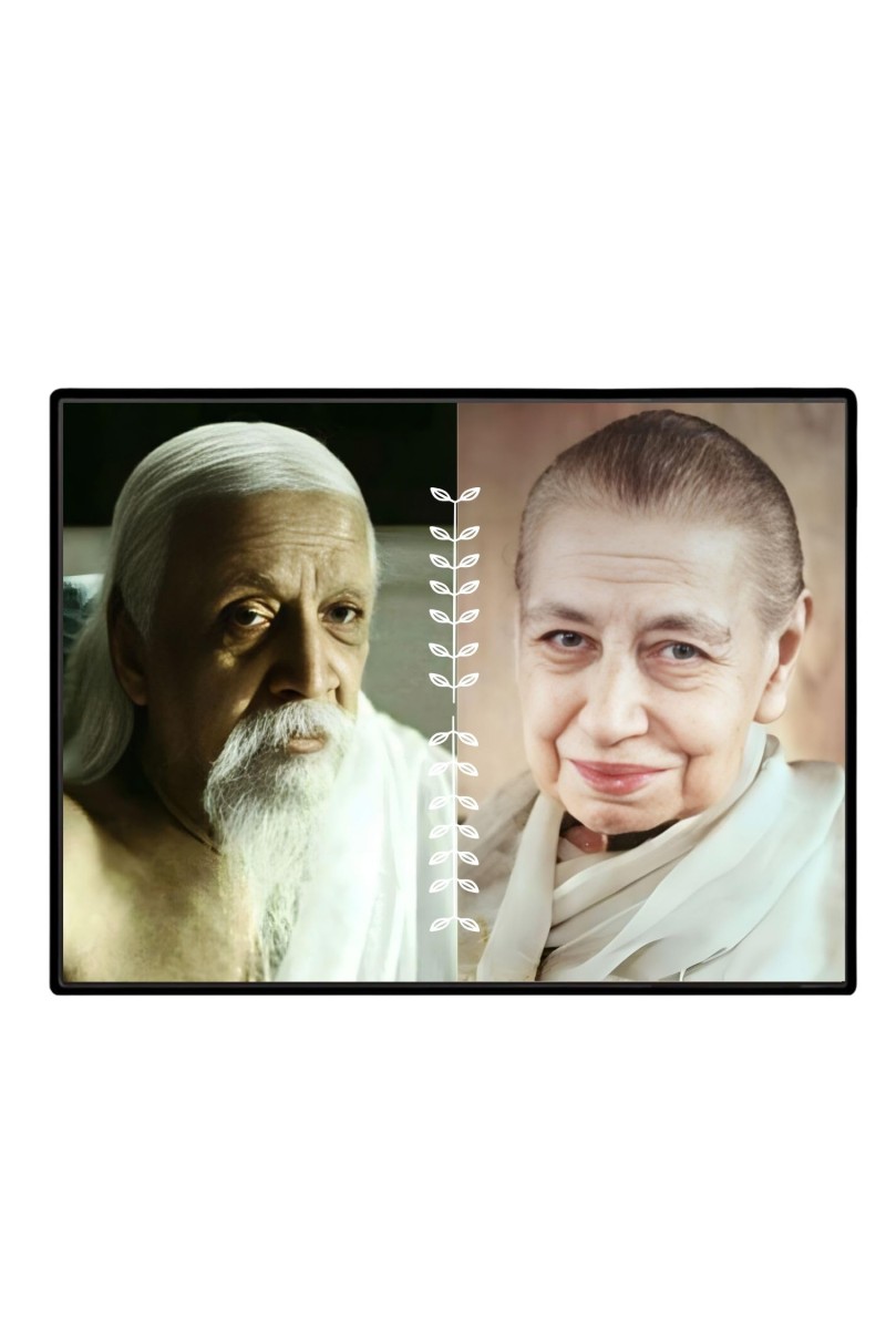 Sri Aurobindo & The Mother Laminated Photo - 9x11 Inches, Divine Blessings For Home & Office And Temple Decoration (F16152)