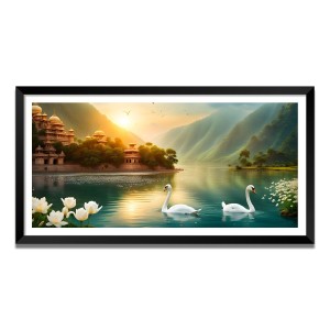 Nature Landscape Floating Frame Scenery Digital Print - (I5719) - 24x48 inch Modern Nature Wall Art for Living Room, Bedroom, Office, Hotels, Drawing Room Nature Landscape Floating Frame Scenery Digital Print - (I5719) - 24x48 inch Modern Nature Wall Art for Living Room, Bedroom, Office, Hotels, Drawing Room