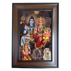 Hitech Sales - Shiv Pariwar Polystyrene Photo Frame for Wall Decor Home, Office, and Temple (Printed Photo, Pack of 1)