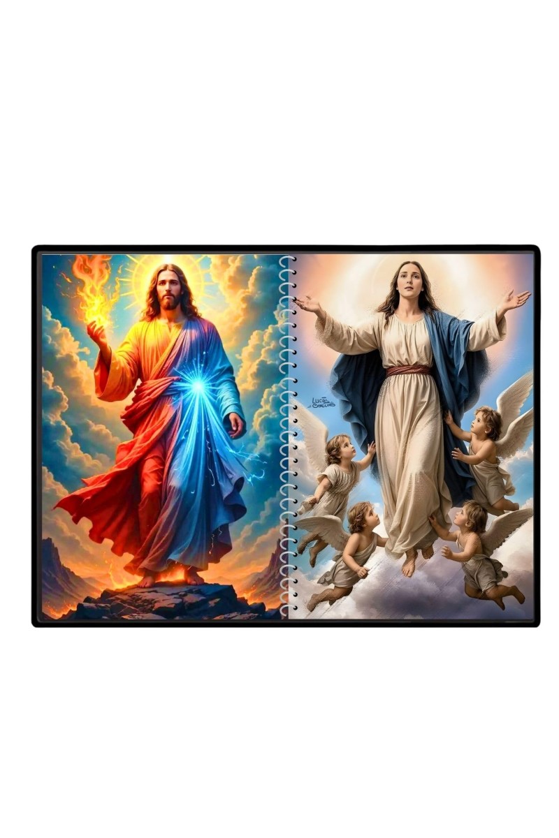 Jesus Christ - Virgin Mary Laminated Photo - 9x11 Inches, Divine Blessings For Home & Office And Temple Decoration (F16396)