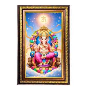 Lord Ganesha Digital Golden Balck Color Photo Frame | Hindu Religious Wall Decor | 18x24 Inches - Inspirational Wall Art For Office, Home Decor - Ideal Spiritual Gift (F16810) Lord Ganesha Digital Golden Balck Color Photo Frame | Hindu Religious Wall Decor | 18x24 Inches - Inspirational Wall Art For Office, Home Decor - Ideal Spiritual Gift (F16810)