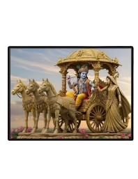 Lord Krishna Laminated Photo - 7x9 Inches, Divine Blessings For Home & Office And Temple Decoration (F16071)
