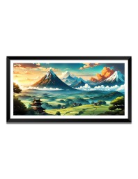 Nature Landscape Floating Frame Scenery Digital Print - (I5620) - 18x36 inch Modern Nature Wall Art for Living Room, Bedroom, Office, Hotels, Drawing Room