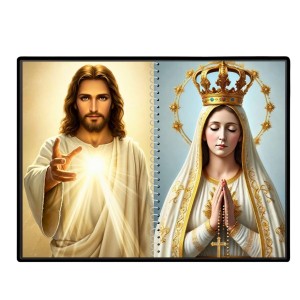 Esus Christ-Blessed Virgin Mary Laminated Photo - 7x9 Inches, Divine Blessings For Home & Office And Temple Decoration (F16433)