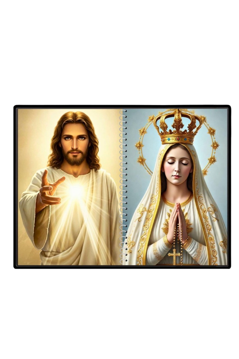Esus Christ-Blessed Virgin Mary Laminated Photo - 7x9 Inches, Divine Blessings For Home & Office And Temple Decoration (F16433)
