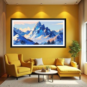 Nature Landscape Floating Frame Scenery Digital Print - (I5679) - 18x36 inch Modern Nature Wall Art for Living Room, Bedroom, Office, Hotels, Drawing Room