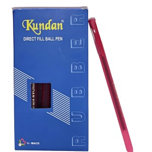 Kundan Df Pen | Ball Pen Box Pack | Slim & Red Color Body Pens Easy to hold | Pack of 1, P-20, INK Colour - Red | Smooth Writing use for Study, Office Work Kundan Df Pen | Ball Pen Box Pack | Slim & Red Color Body Pens Easy to hold | Pack of 1, P-20, INK Colour - Red | Smooth Writing use for Study, Office Work