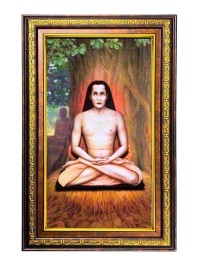 Mahavatar Babaji Maharaj Digital Golden Balck Color Photo Frame | Hindu Religious Wall Decor | 18x24 Inches - Inspirational Wall Art For Office, Home Decor - Ideal Spiritual Gift (F16935)