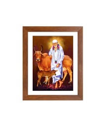 Shirdi Sai Baba one colored Photo Frame | Elegant Wall Art | Perfect for Home or OfficeDecoration or puja room | Devotional wall art | Divine wall art