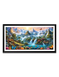 Nature Landscape Floating Frame Scenery Digital Print - (I5738) - 24x36 inch Modern Nature Wall Art for Living Room, Bedroom, Office, Hotels, Drawing Room