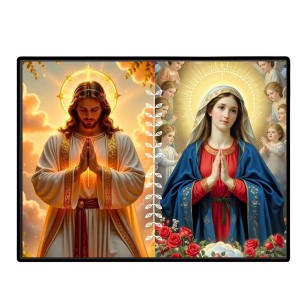 Jesus Christ - Our Lady Of Perpetual Help Laminated Photo - 7x9 Inches, Divine Blessings For Home & Office And Temple Decoration (F16265)