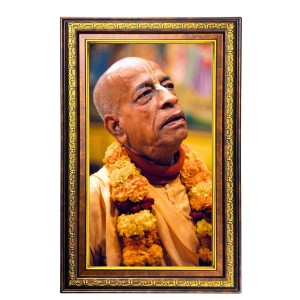 Bhaktivedanta Swami Prabhupada Digital Golden Balck Color Photo Frame | Hindu Religious Wall Decor | 16x22 Inches - Inspirational Wall Art For Office, Home Decor - Ideal Spiritual Gift (F16772)
