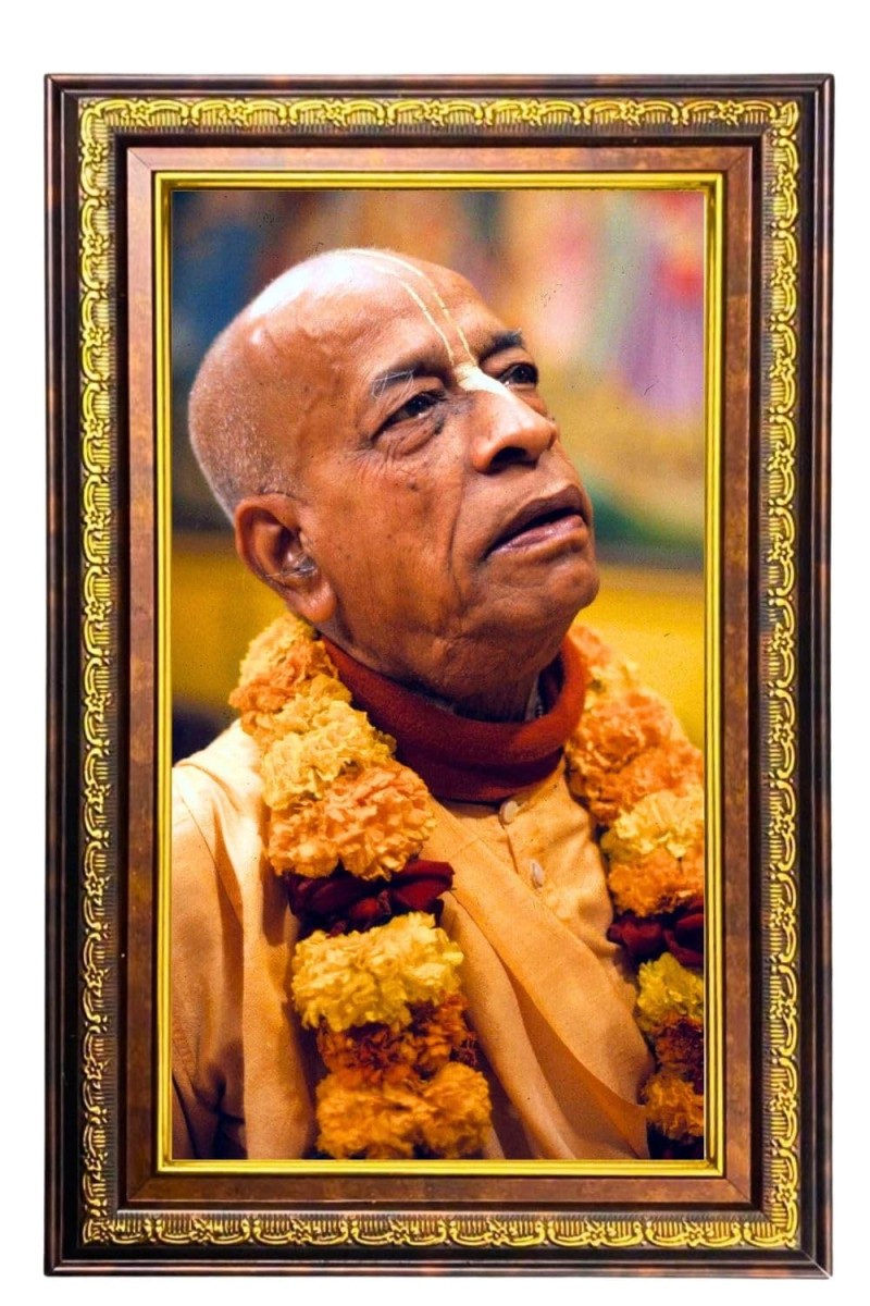 Bhaktivedanta Swami Prabhupada Digital Golden Balck Color Photo Frame | Hindu Religious Wall Decor | 16x22 Inches - Inspirational Wall Art For Office, Home Decor - Ideal Spiritual Gift (F16772)